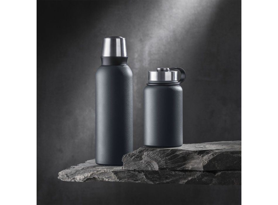 SET NORDIC: VACUUM FOOD THERMOS, 600 ml. & STEEL VACUUM THERMOS, 1000ml