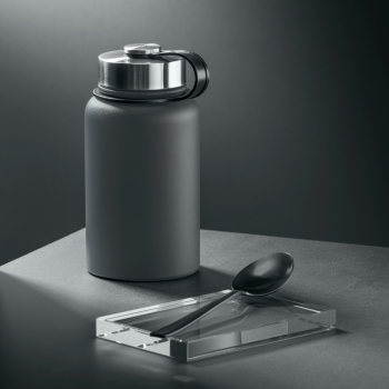 SET NORDIC: VACUUM FOOD THERMOS, 600 ml. & STEEL VACUUM THERMOS, 1000ml