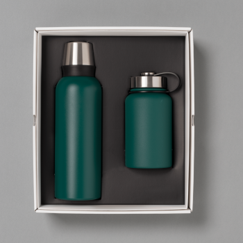 SET NORDIC: VACUUM FOOD THERMOS, 600 ml. & STEEL VACUUM THERMOS, 1000ml