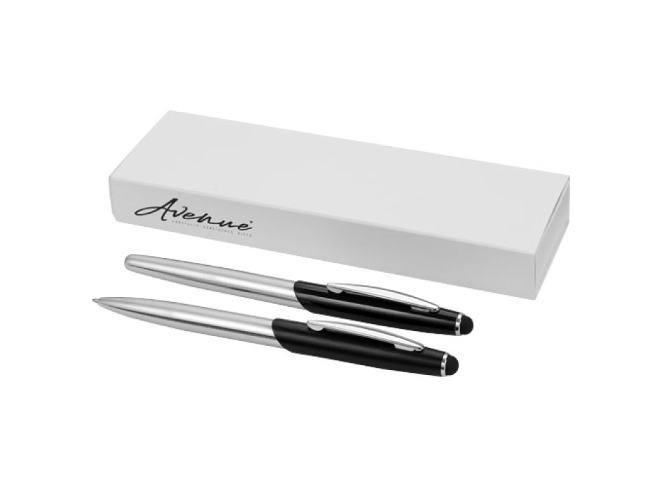 Set penna a sfera e penna roller con stylus Geneva (inchiostro blu)