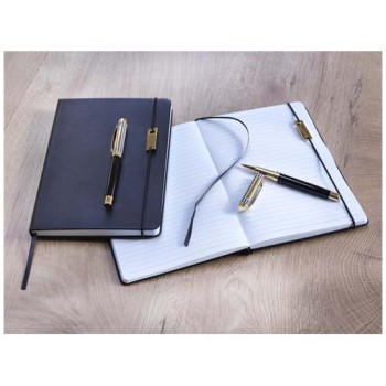 Set penne roller e blocco note in formato A5 Legato (inchiostro blu)