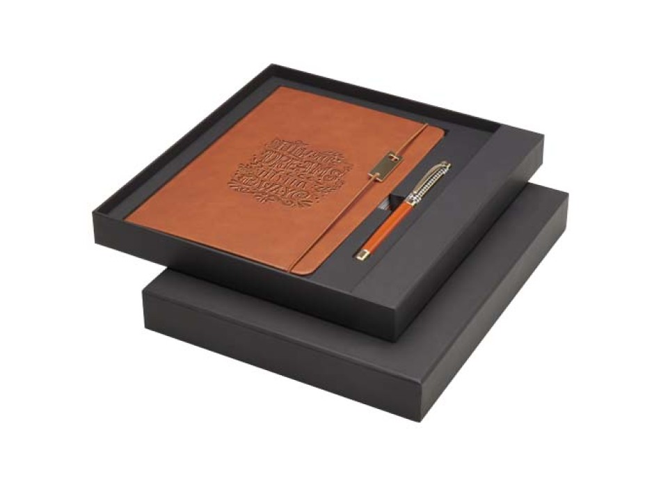 Set penne roller e blocco note in formato A5 Legato (inchiostro blu)