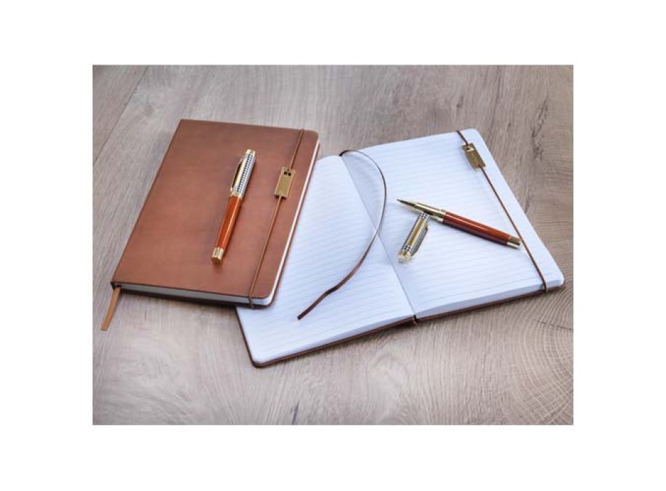 Set penne roller e blocco note in formato A5 Legato (inchiostro blu)