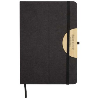 Set regalo con blocco note formato A5 con copertina rigida e penna a sfera Laura (inchiostro nero)