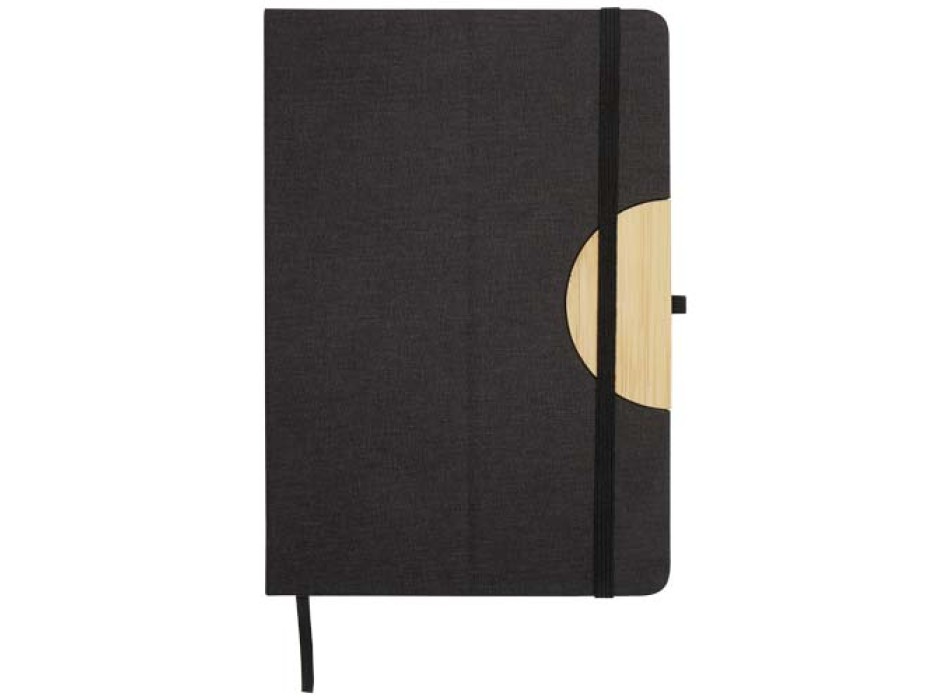 Set regalo con blocco note formato A5 con copertina rigida e penna a sfera Laura (inchiostro nero)