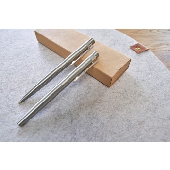 Set scrittura in acciaio inox riciclato composto da penna a sfera e rollerball Fritz