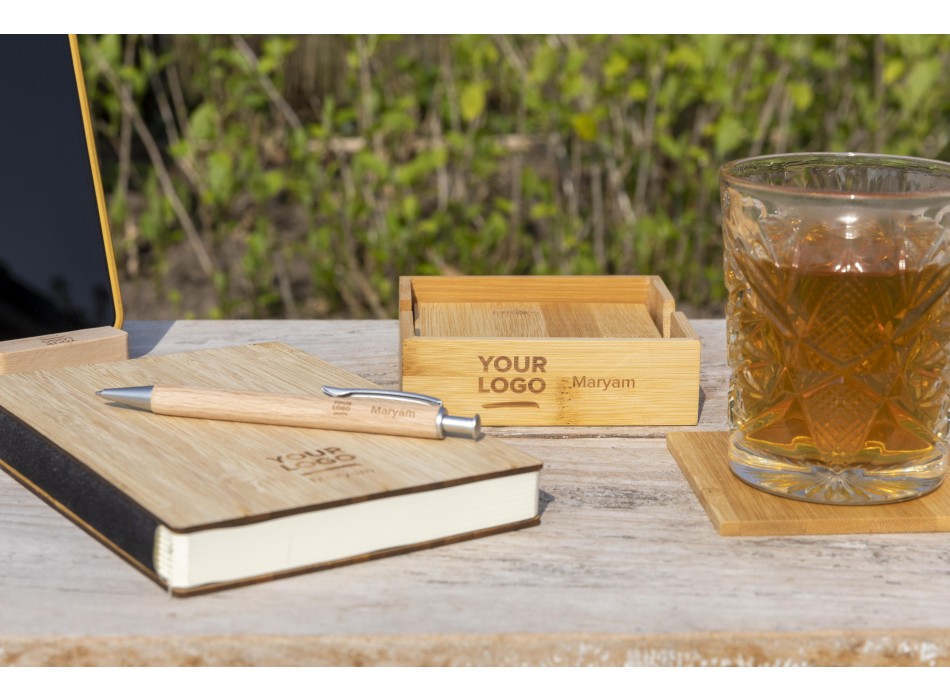 Set sottobicchieri di bamboo Archer