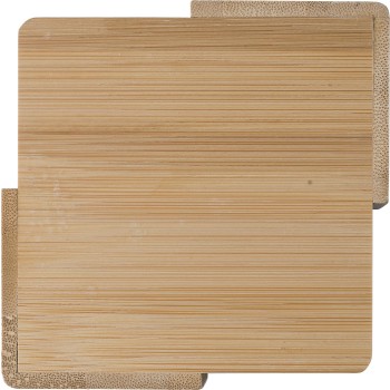 Set sottobicchieri in feltro rPET con custodia in bambù Lawrence