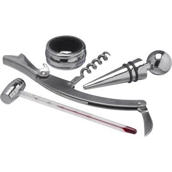 Set vino 4 accessori, in acciaio inox Brady