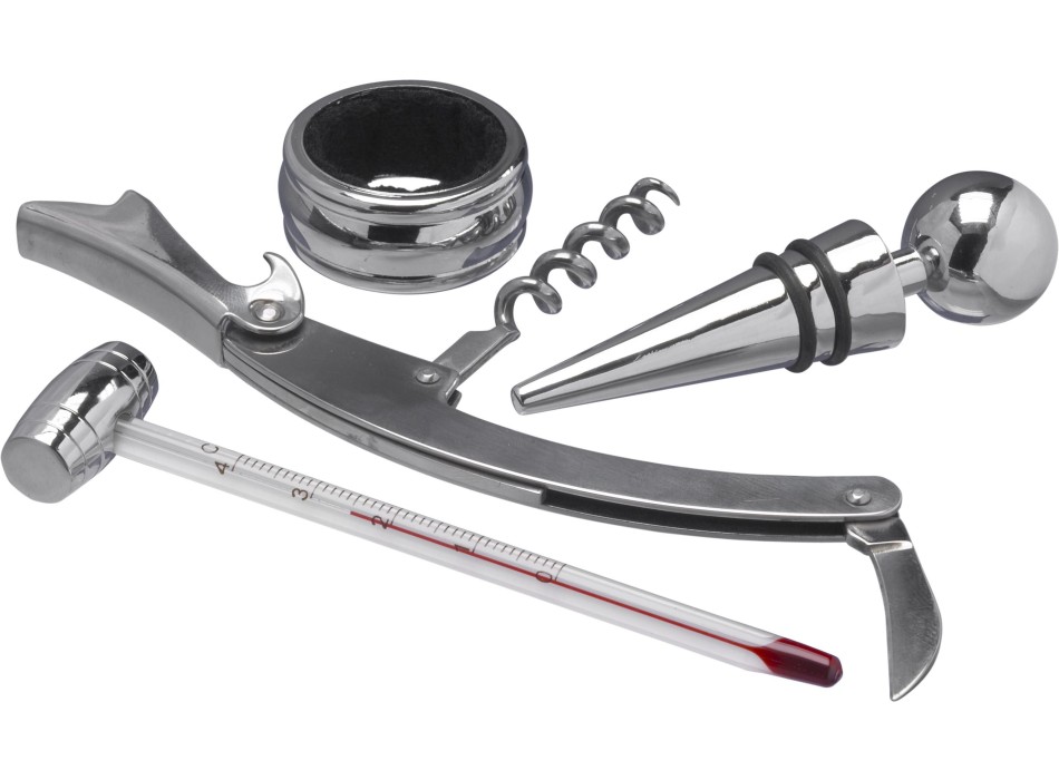 Set vino 4 accessori, in acciaio inox Brady