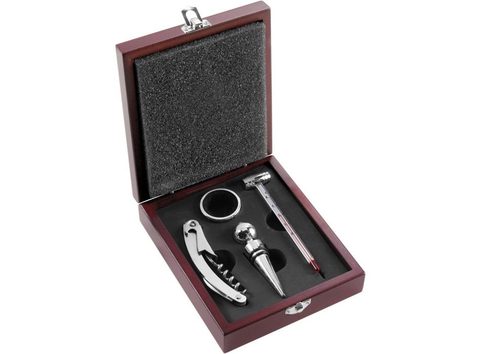 Set vino 4 accessori, in acciaio inox Brady