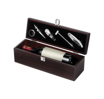Set vino, 5 accessori, in acciaio inox