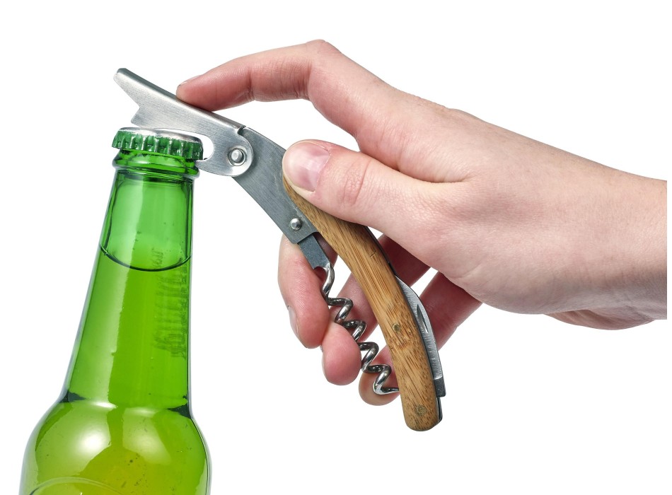 Set vino in bamboo ed acciaio inox Gareth