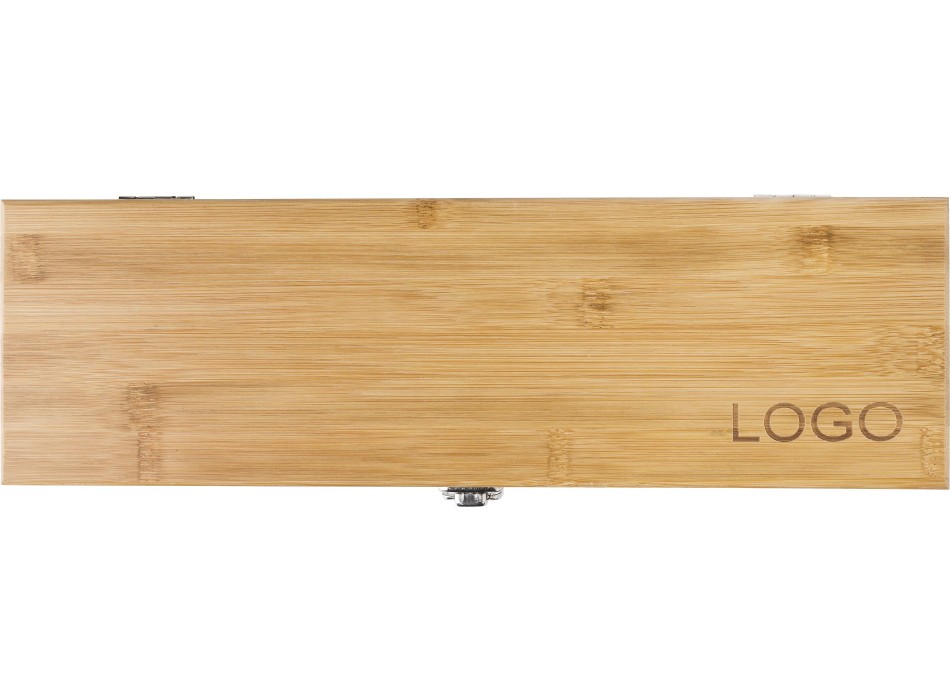 Set vino in bamboo ed acciaio inox Gareth