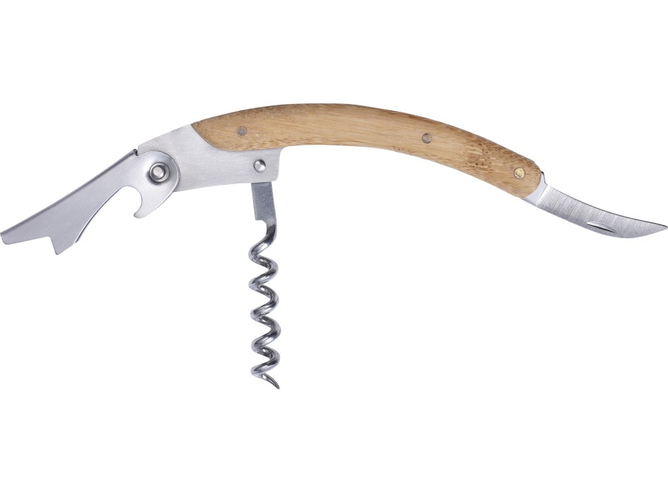 Set vino in bamboo ed acciaio inox Leonie