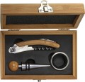 Set vino in bamboo ed acciaio inox
