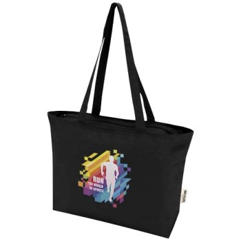 Shopper in cotone 320 g/m² con zip Ningbo - 15L