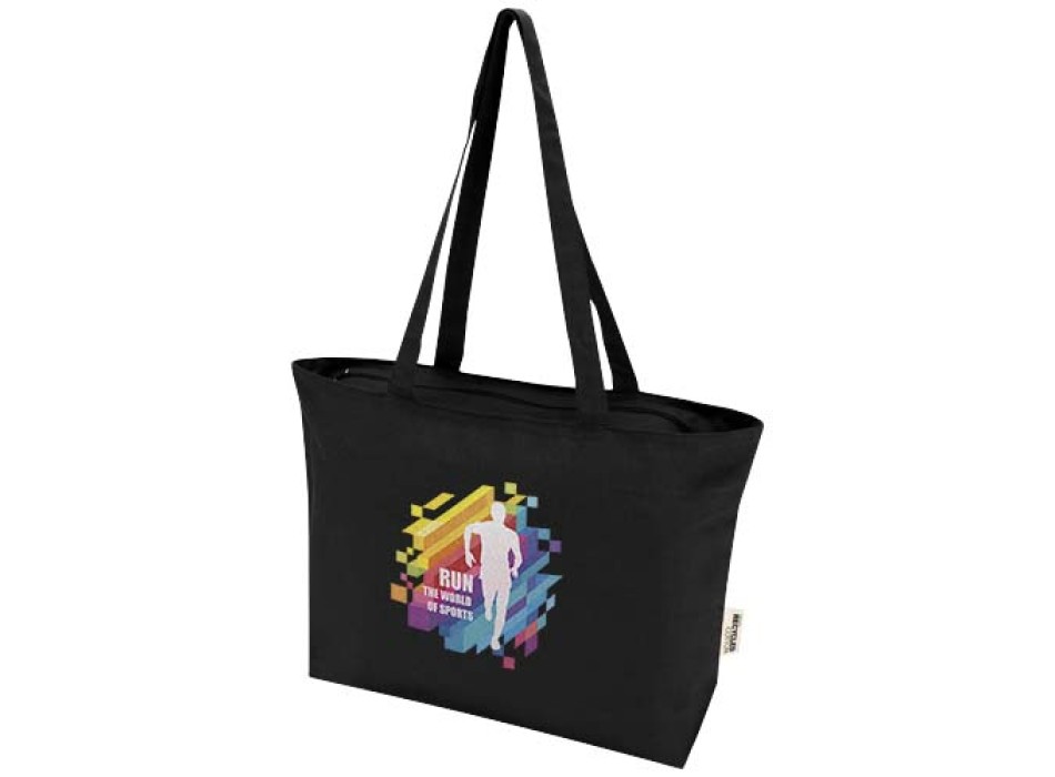 Shopper in cotone 320 g/m² con zip Ningbo - 15L
