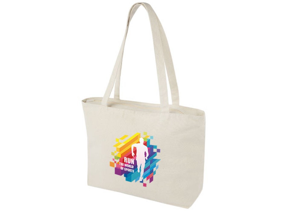Shopper in cotone 320 g/m² con zip Ningbo - 15L