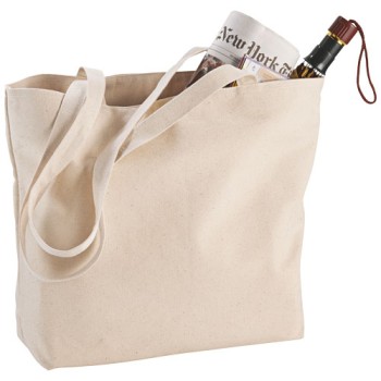Shopper in cotone 320 g/m² con zip Ningbo - 15L