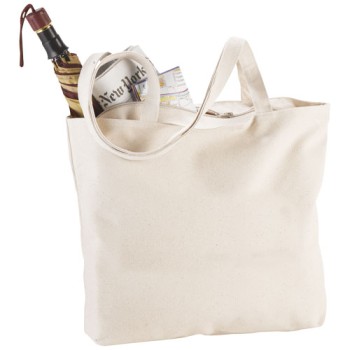 Shopper in cotone 320 g/m² con zip Ningbo - 15L