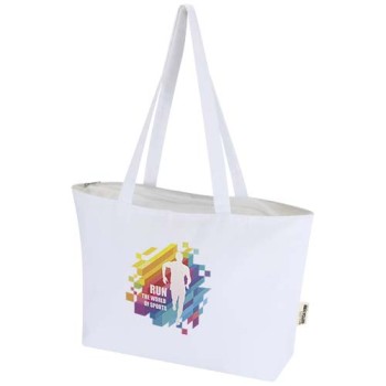 Shopper in cotone 320 g/m² con zip Ningbo - 15L