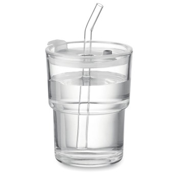 SIP - Bicchiere in vetro con cannucci