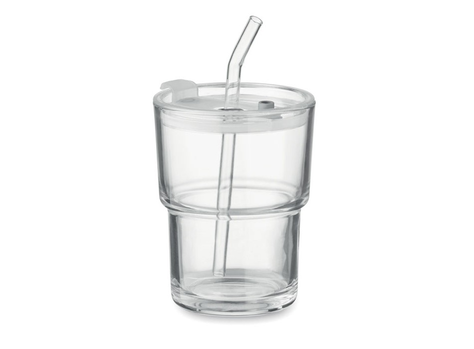 SIP - Bicchiere in vetro con cannucci
