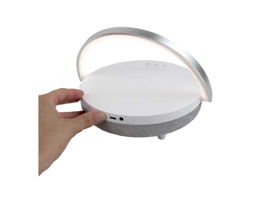 Speaker Bluetooth® 4 in 1 da 10 W con luce LED e base di ricarica wireless Prixton