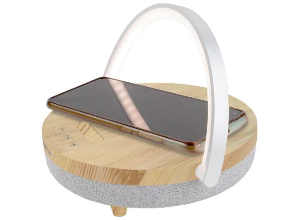 Speaker Bluetooth® 4 in 1 da 10 W con luce LED e base di ricarica wireless Prixton