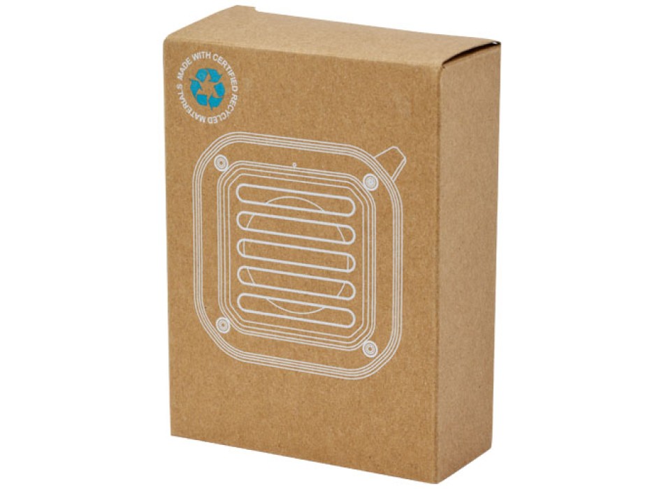 Speaker Bluetooth® IPX5 a ricarica solare in plastica riciclata RCS da 3 W con moschettone Solo 
