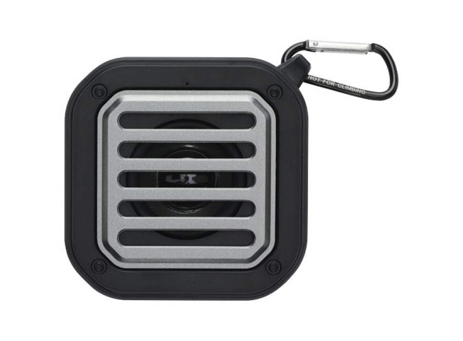Speaker Bluetooth® IPX5 a ricarica solare in plastica riciclata RCS da 3 W con moschettone Solo 