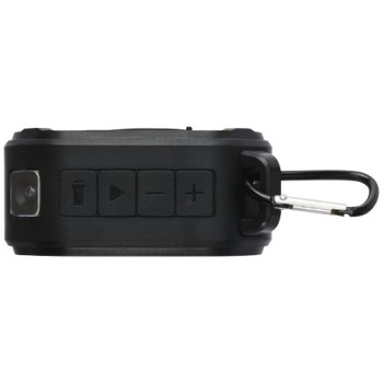 Speaker Bluetooth® IPX5 a ricarica solare in plastica riciclata RCS da 3 W con moschettone Solo 