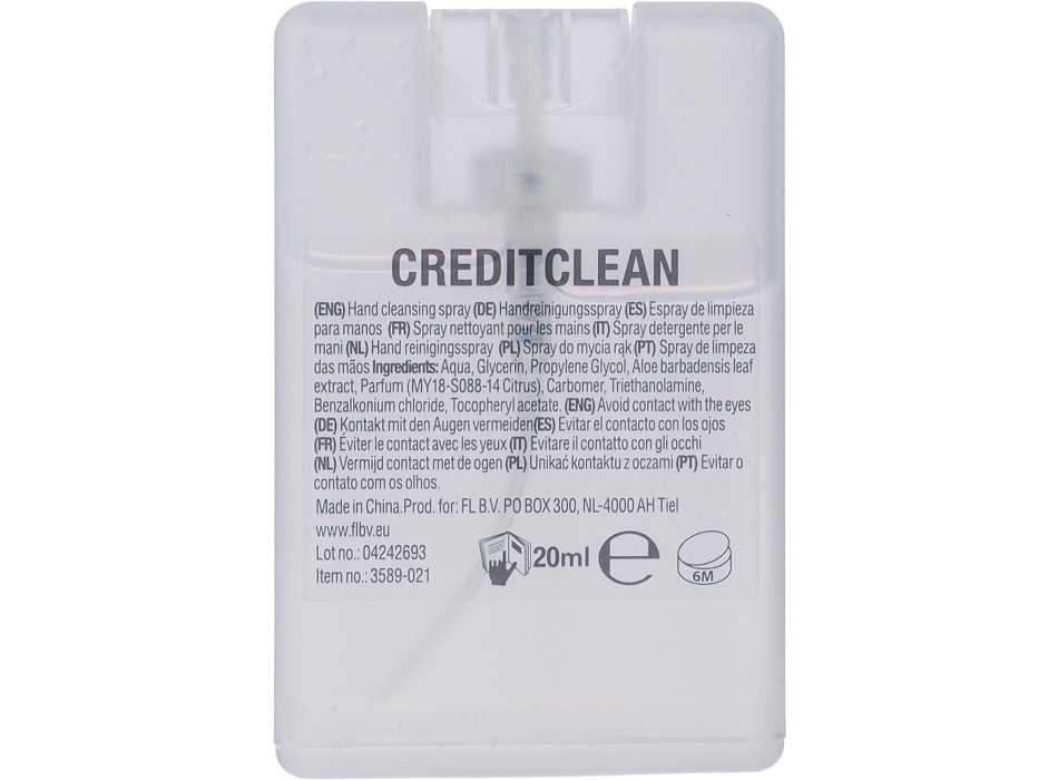 Spray detergente per le mani Creditclean