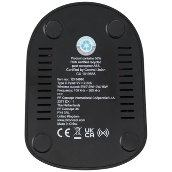 Stazione di ricarica in plastica riciclata RCS a doppia bobina da 15 W Loop