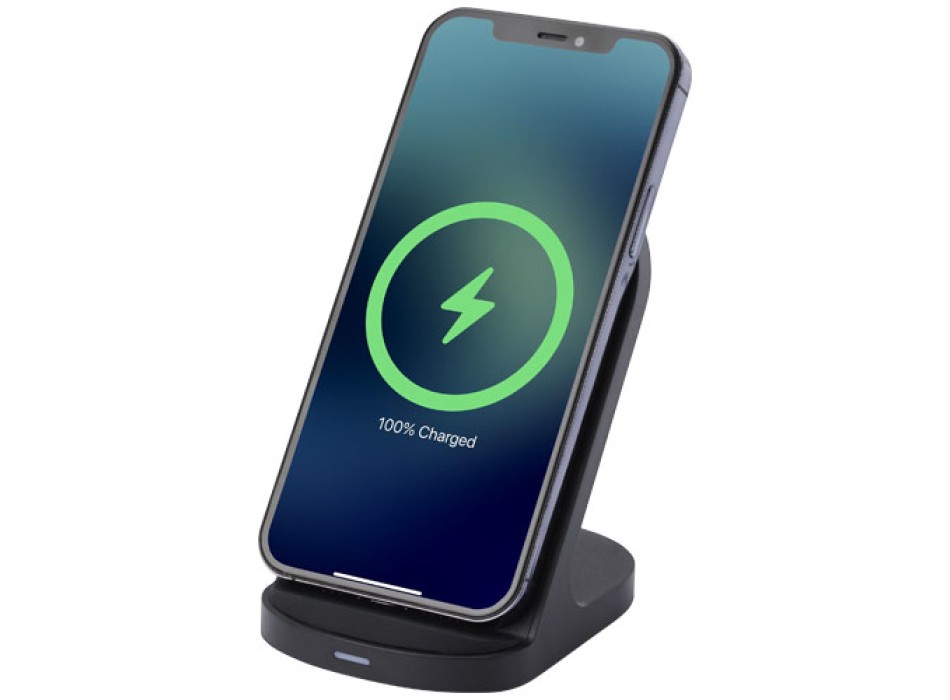 Stazione di ricarica in plastica riciclata RCS a doppia bobina da 15 W Loop