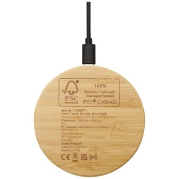 Stazione di ricarica wireless in bambù da 15 W Essence