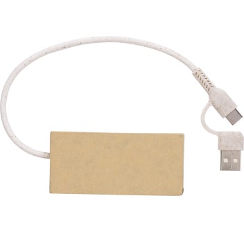 Stazione Hub con quattro porte USB  in alluminio e carta riciclata Paulo