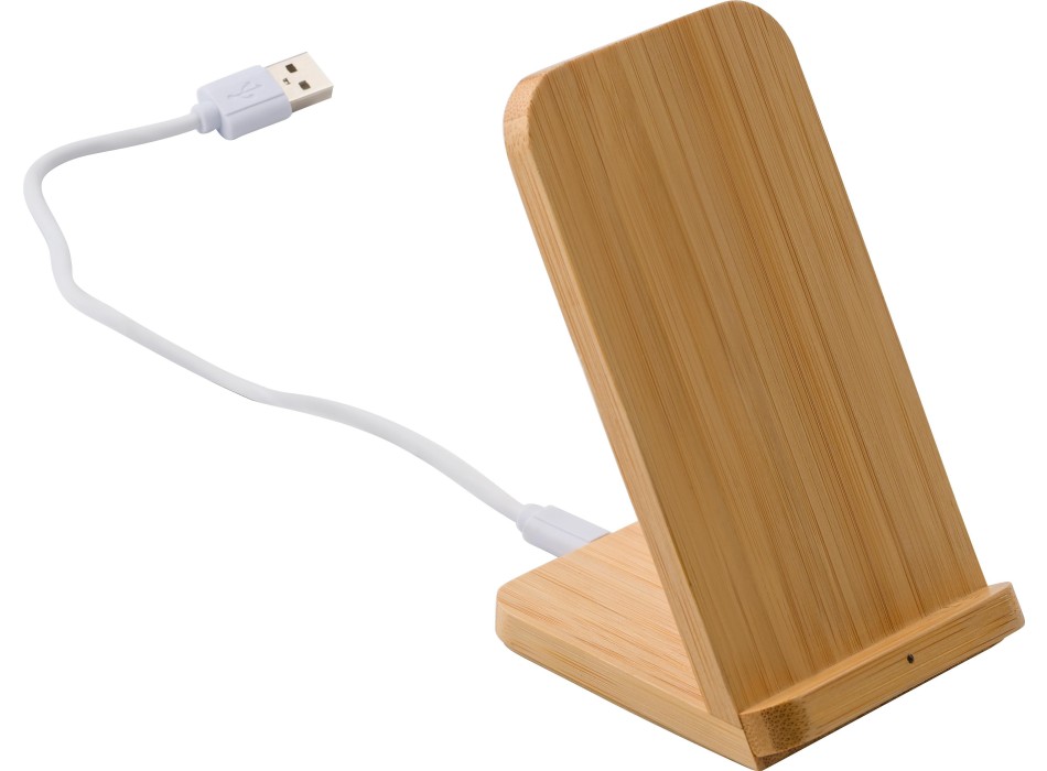 Supporto per smartphone in bamboo ricaricabile Claudie