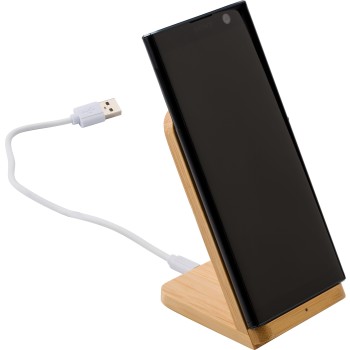 Supporto per smartphone in bamboo ricaricabile Claudie