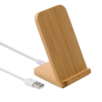 Supporto per smartphone in bambù ricaricabile