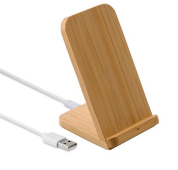 Supporto per smartphone in bambù ricaricabile