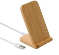 Supporto per smartphone in bambù ricaricabile