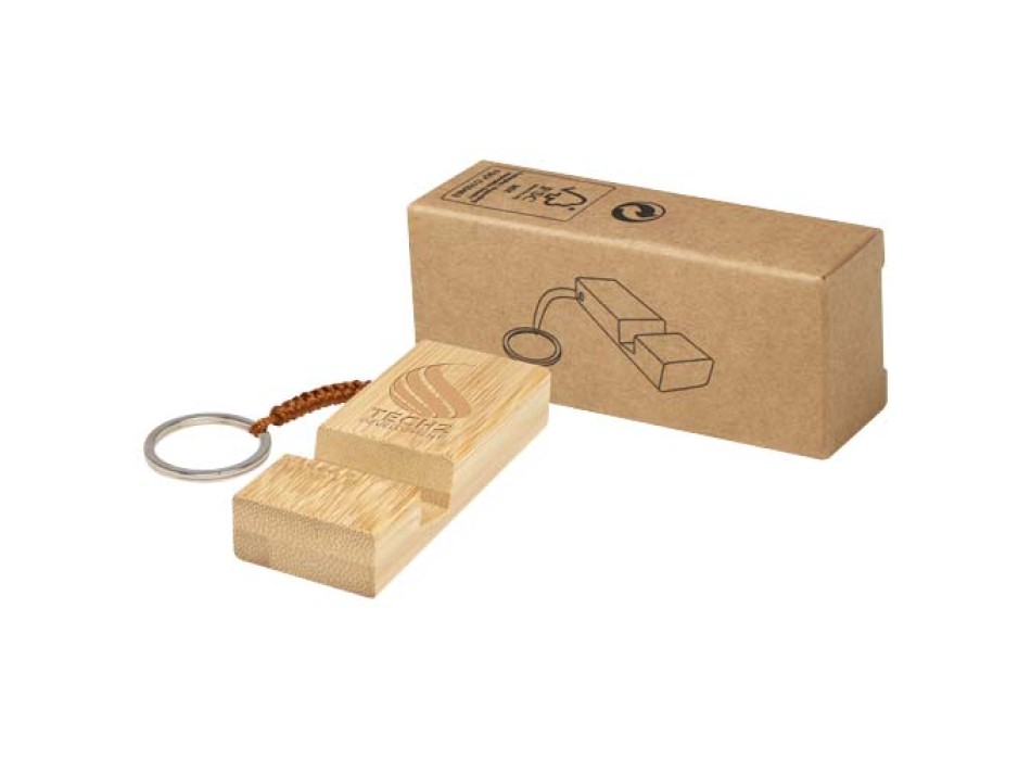 Supporto per telefono in bambù con portachiavi Bosona