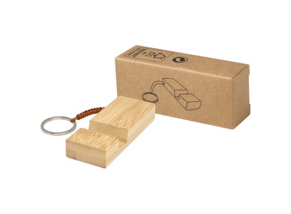 Supporto per telefono in bambù con portachiavi Bosona