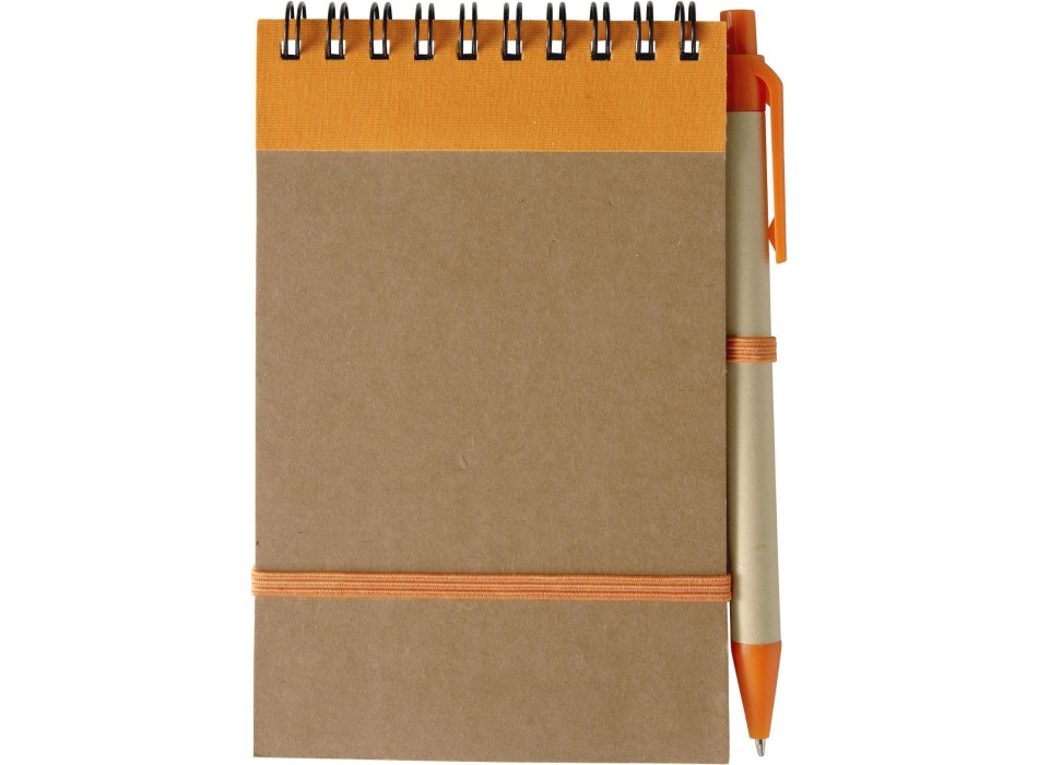 Taccuino in carta riciclata, con penna a sfera Emory