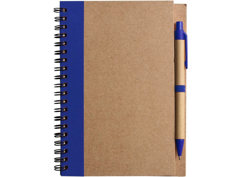Taccuino in carta riciclata, con penna a sfera Stella