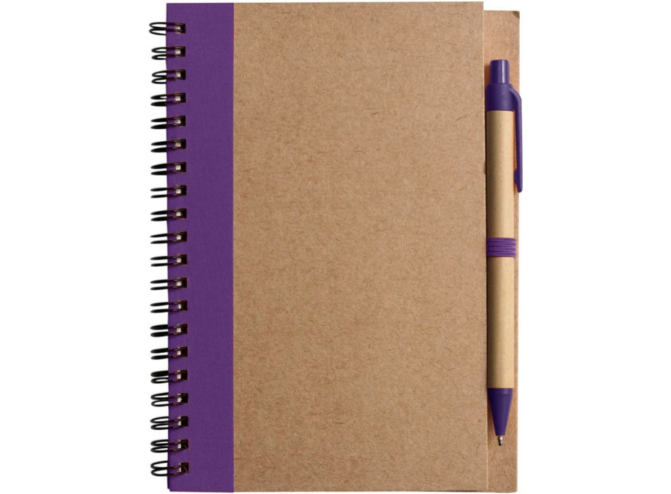 Taccuino in carta riciclata, con penna a sfera Stella