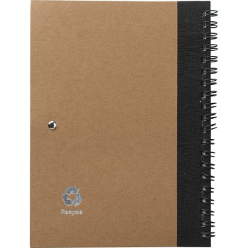 Taccuino in carta riciclata, con penna a sfera Stella