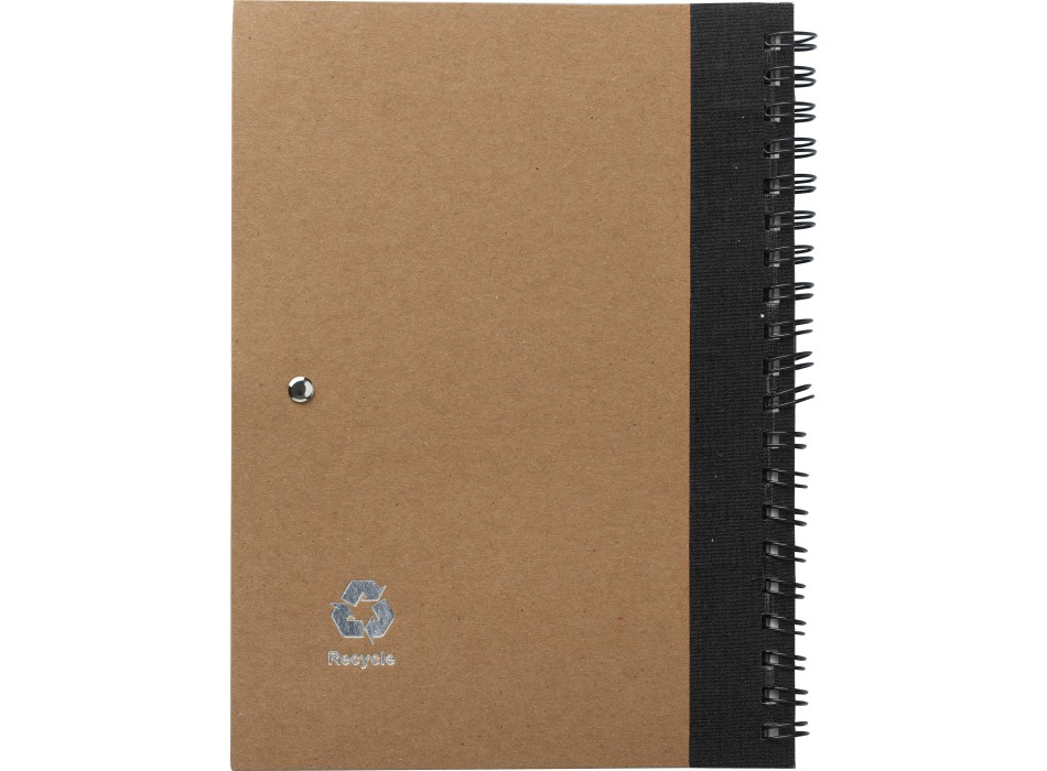 Taccuino in carta riciclata, con penna a sfera Stella